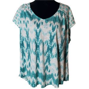 DEPT222 Short Sleeve Tie Die Top Plus Size 3X